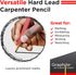 GRAPHITE Hard Lead Carpenter Pencils Bulk - Pack of 12 Pieces, Lumber Wooden Pencil #2 (HB), Red