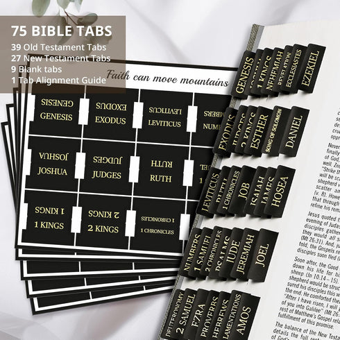 Taja 66 9 Bible Tabs for Women & Men, Laminated Bible Tabs for Study Bible, Large Print Bible Tabs for Easy Navigation