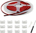 12 Pack 8mm Cob LED Strip Light Connectors, 2 Pin Solderless Adapter with 6M/19.68ft LED Wire for 12/24V Tape