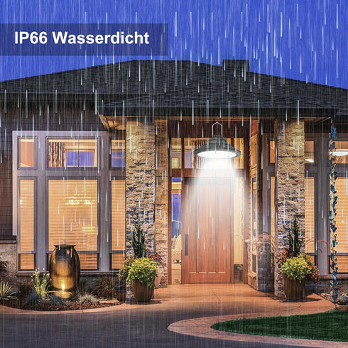 IP66 3 Dimmable Lixada Solar Powered Pendant Lamp Outdoor Waterproof Hanging Lights with Remote Controller Garage Light