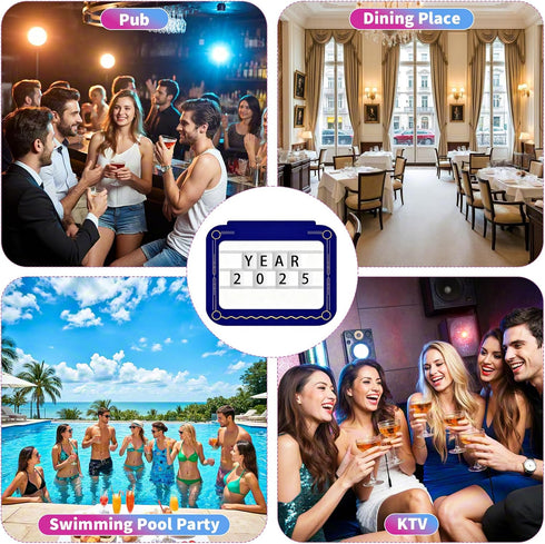 4 Sets 3 2.54 Inch 2 Sets 2 Sets x Bottle Service Sign Replacement Cards with Letters and Numbers, Led Light Vip