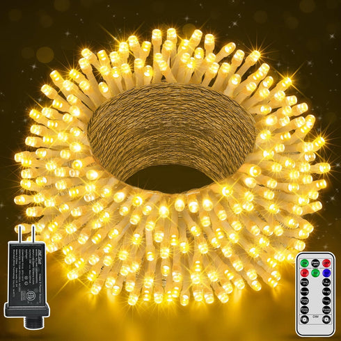 196FT 600 LED Christmas Lights Outdoor Waterproof, Timer & Memory Function, 8