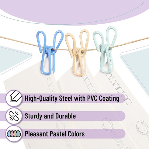 Mr. Pen 18 Pack Pastel Colors Chip Clips, 2 Inch Utility Steel PVC-Coated Bag Clips for Food Storage