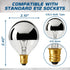 G16.5 Bulb 25W E12 135 2700K Bulb Pack 2 OHLECTRIC Half Chrome Light with Base and Lumens | Warm White Color