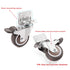 Skelang 1'' 25 Lbs Pack 4 Swivel Plate TPE Caster, Low Profile L-Bracket Caster with Brake, Silent Casters Wheels