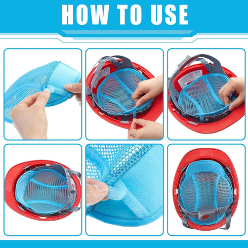 6 Pcs Air Mesh Hard Hat Liner Sweatband - Safety Helmet Insert Comfortable Cooling Liner Soft Ventilation Sweat Band