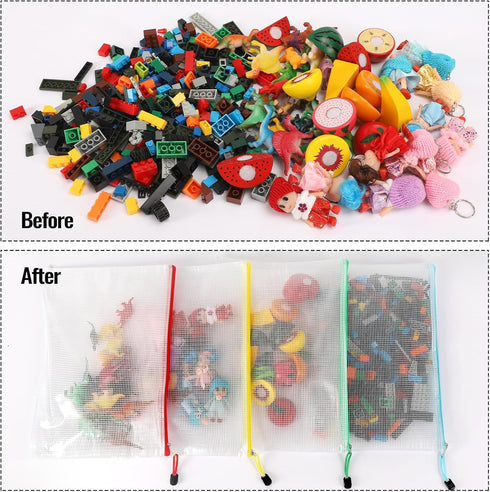 EOOUT 32pcs Mesh Zipper Pouch Bags, Letter Size A4 Organizing Bags with Zipper for Office Supplies and Puzzles