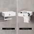 VOLDRA Toilet Paper Holder with Shelf White Wipes Dispenser for Bathroom Toilet Paper Holder with Storage Upgrade