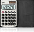 Deli Standard Function Basic Calculator, Solar Battery Dual Power Office Calculator with Cover, Metal Panel