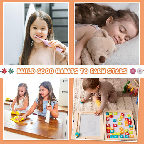 Fyguard 45Pcs 9.8" Magnetic Reward Jar for Kids, Large Flower Magnetic Reward Jars, Rewards System for Kids Home