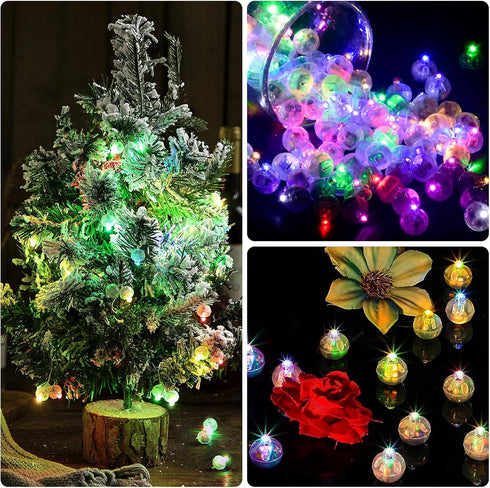 FWYWNL 100pcs Balloon Lights,Round LED Ball Lamp for Latex Balloon Paper Lantern Party Wedding Festival Christmas