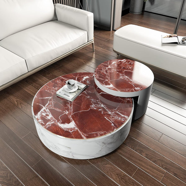 88"x15.8" Red Brown Marble Contact Paper for Countertops, Faux Granite Peel and Stick Waterproof Wallpaper