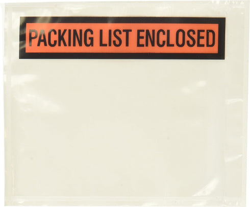 Clear Packing List Envelopes 4.5"x5.5" Pouches Invoice Enclosed Adhesive Bags Pack of 500, PL_500PK