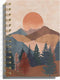 Boho Sun Mountain Spiral Notebook, 5.5x8.3 Inches, Preppy Nature Journal