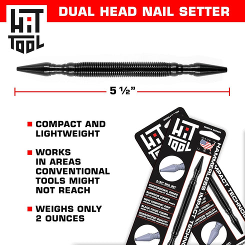 2/32" (#2) Nail Set & 3/32" (#3) Nail Set Combination Hammerless Spring Tool