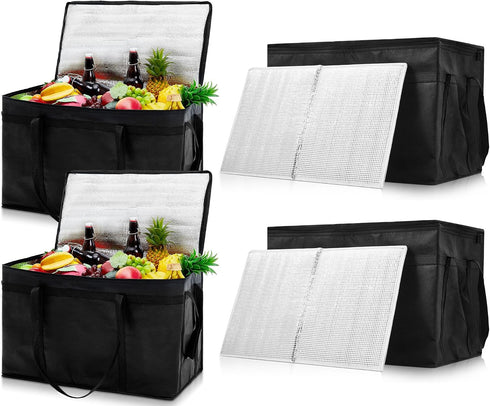 Maxcheck 4 Pcs XXXL Insulated Food Delivery Bags with Removable Hard Bottom