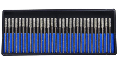 3mm Diamond Drill Bit - Jewelry Beach Sea Glass Shells Gemstones, 30 Pieces Case Set for Dremel Compatible Burr