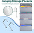 Folder Hanging Wall Mounted Storage Holder Pocket Chart, Fabric Organizer for Home School - Wave Pattern (4 Pockets)