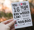 TRIDECOR 16th 16 5x7 Birthday Card Funny Sweet Birthday Decorations & Gifts, Folded Card with Envelope & Sticker, Blank