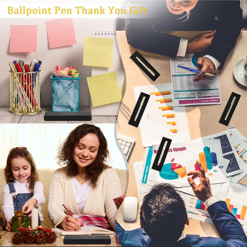 PerKoop 50 Set Employee Thank You Gift - Bulk Inspirational Ballpoint Pens with Boxes for Team Coworker Teacher
