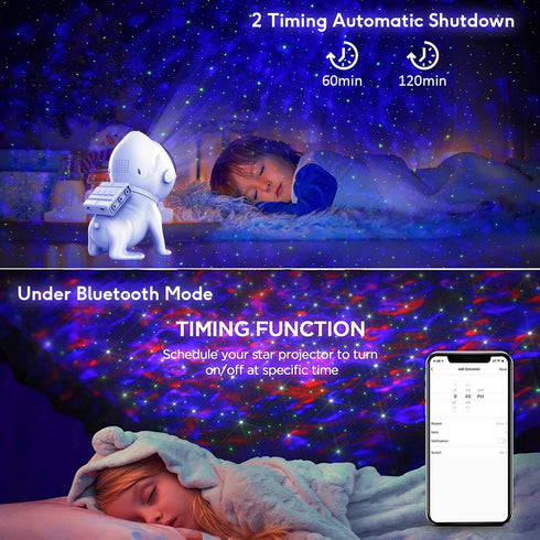 Elec3 Star Projector Space Dog, Galaxy Projector for Bedroom Remote Control, Bluetooth Speaker and White Noise Night
