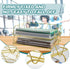 Yeaqee 4 Tier Stackable Paper Tray, Gold Desk Organizer Rack, Metal Letter File Organizer, Horizontal Holder for Office