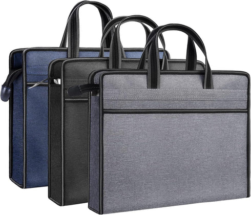 Enyuwlcm Oxford Zippered Document Bag with Handle, File Tote Bag Pouch for Carrying Paper Files Books, 1 Pack (H-Blue)