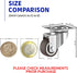 GBL 1" Small Caster Wheels with 2 Brakes + Screws - Set of 4 Low Profile Silent Casters for Cart and Furniture