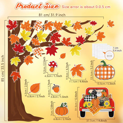 Pasimy 86 Pcs Fall Bulletin Board Decorations - Thanksgiving Classroom Cardboard Cutouts for Autumn Decor