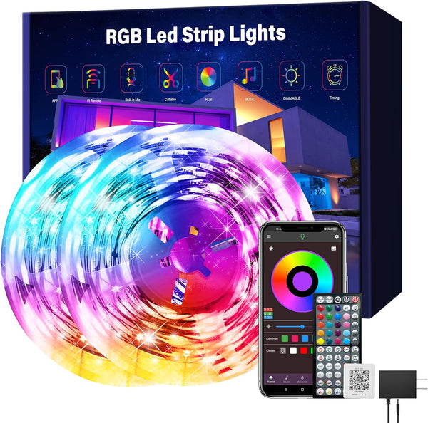 Ledagic Led Lights for Bedroom 150 ft (2 Rolls of 75ft), Music Sync