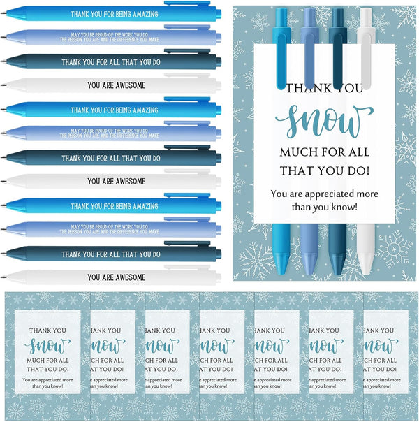 Sayglossy 150 Pcs Winter Snowflake Ballpoint Pens Gifts Bulk Employee Appreciation Gifts Inspirational