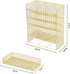 Spacrea Mesh Pen Organizer, Pencil Holder for Desk, Desk Organizer with Drawer for School, Home, Art Supplies, Gold