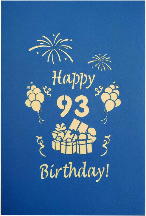 iGifts And Cards Happy 93rd Birthday 3D Pop Up Greeting Card – Ninety-three, Awesome, Balloons, Unique Gift Celebration