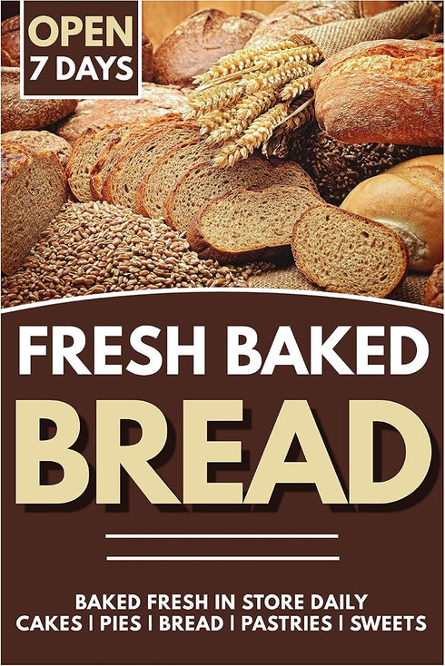 generic Fresh Baked Bread pies cakes pastries Advertising Poster sign window wall advertising