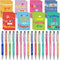 Funrous 32 Pcs Motivational Quote Pens, Inspirational Notepads with Ballpoint Pen Gift Set for Students