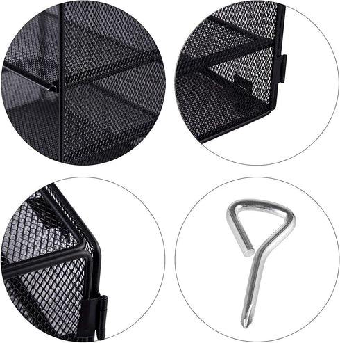 EASEPRES 5 Slot Mesh Desk Organizer Tray, File Paper Letter Folder Holder for Office Home School Classroom, Black, 2