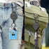 Retractable Keychain Badge Holder with Belt Clip, Heavy Duty Carabiner ID Badge Clip Reel, 32” Steel Cord, 1pcs Black