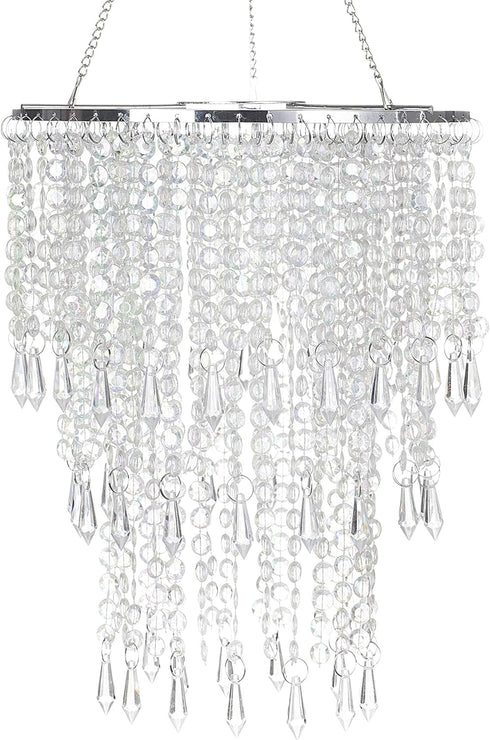 Sparkling Iridescent Beaded Chandeliers 8.6 inches Diameter for Wedding Centerpiece Living Room