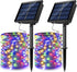 2 Pack Solar Powered Fairy String Lights Outdoor Waterproof 8 Modes Twinkle