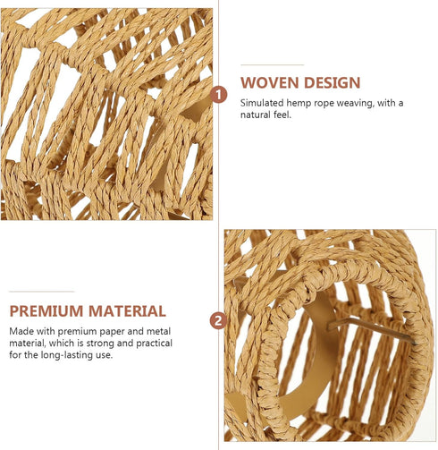 Homoyoyo Woven Lamp Shade for Floor Lamp Rustic Decorative Light Cover Minimalist Design for Restaurants Guesthouses
