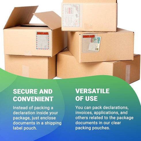 Clear Side Loading Packing List Envelopes - 9.5 x 12 Inches, 100 Pack Self-Seal Waterproof Mailing Pouches