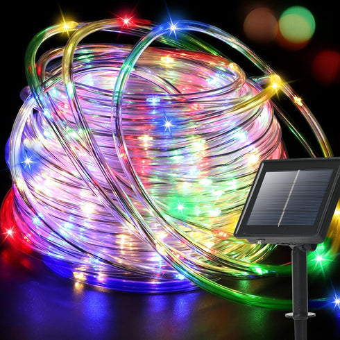 LHYLDS 200 LED Solar Rope Lights Outdoor, 66FT Solar String Lights Indoor Waterproof