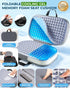 Yalfero Premium Gel & Memory Foam Seat Cushion, Extra Large Cooling Portable Chair Pad for Long Sitting, Seat Cushion