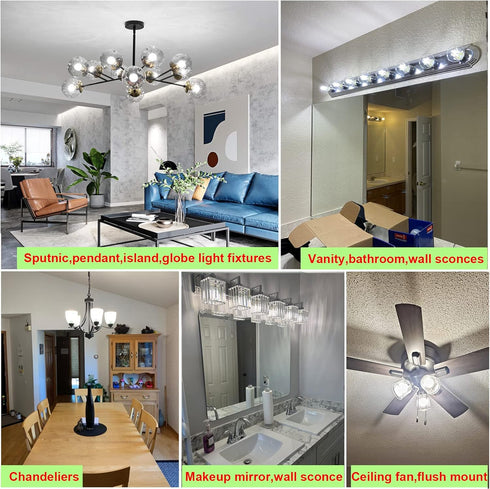 G16.5 Bulb dimmable,4W E26 Bulb 40 e26 Bulb,Neutral 4000K,400lm,CRI>85,AC120V,Edison Free,Pack 6 Arberlic Light LED