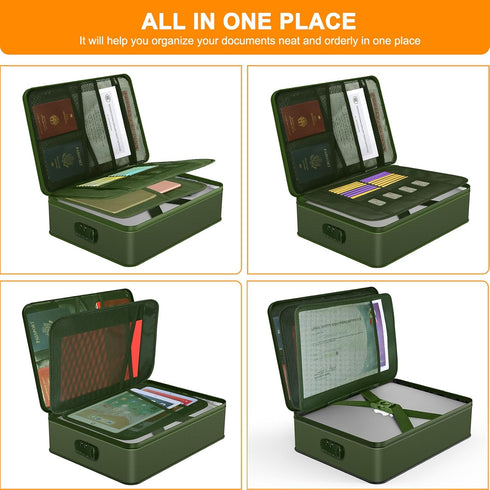 Noiposi Document Organizer, 5200? Heat Insulated Waterproof Fireproof Document Box, Portable Safe Storage for Important