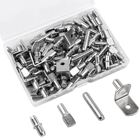 Veiwonat 145 Pcs Shelf Pins Kit, Upgraded Shelf Pins 4 Styles, 5mm &