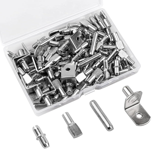 Veiwonat 145 Pcs Shelf Pins Kit, Upgraded Shelf Pins 4 Styles, 5mm &