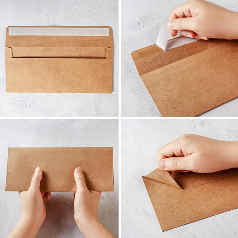 Wishop 50 Pack #10 Business Envelopes, Self Seal 4x9 Standard Envelopes for Business, Invoices, Letter Mailing