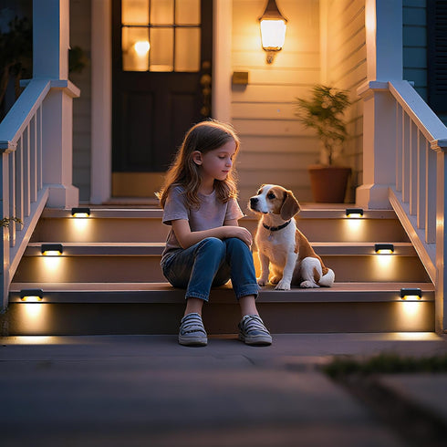 Pathway(12pack SOLPEX Solar Deck Lights, Solar Step Lights for Outside Waterproof Led Stair Light for Outdoor Fence