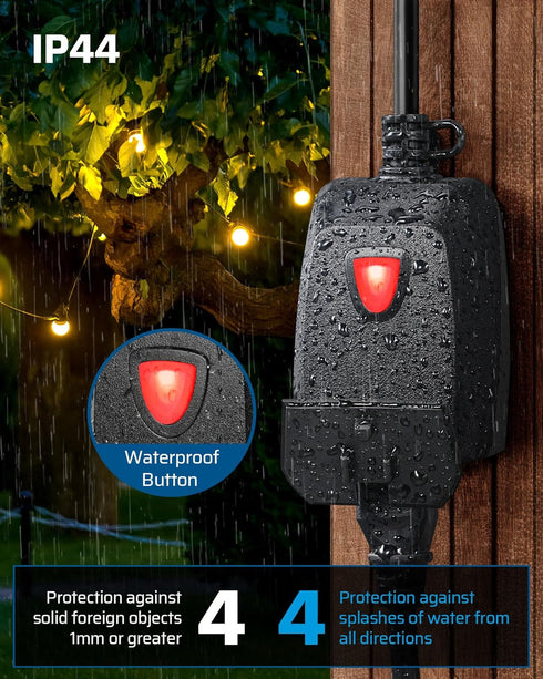Dimmer 100FT IP44 Dimmer 4 150W Dimmable LED/300W Bulbs DEWENWILS Outdoor for String Lights, Remote Range, Waterproof